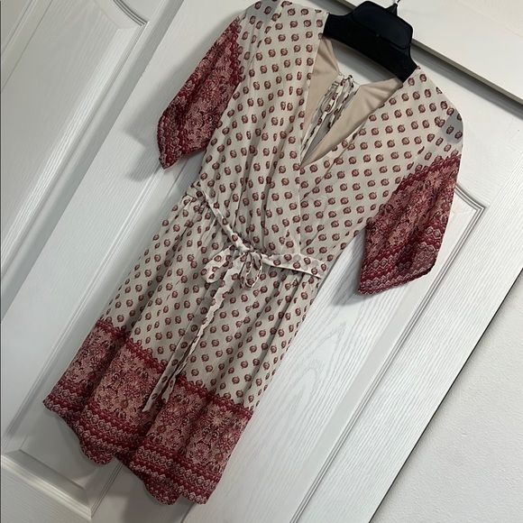Boho style Red and Cream Patterned Dress, new but without the tag! - Picture 1 of 6